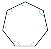 A regular Hexagon and its illustrated inside angles.