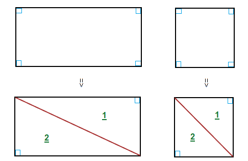 Make up of a square or rectangle shape.