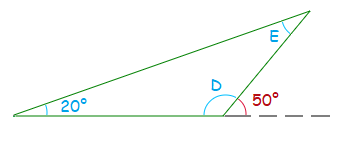 Find 2 exterior angles example.