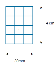 Setting up squares to help work out the area of a rectangle.