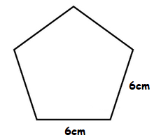 Pentagon with sides of length 6cm.