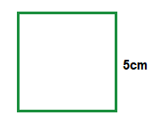 Square with sides of length 5cm.