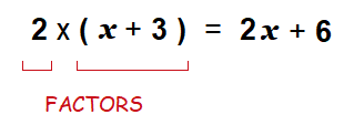 Factors in a factoring algebraic expressions situation.